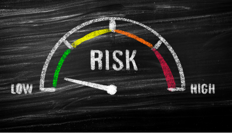 Risk indicator with the arrow pointing to low